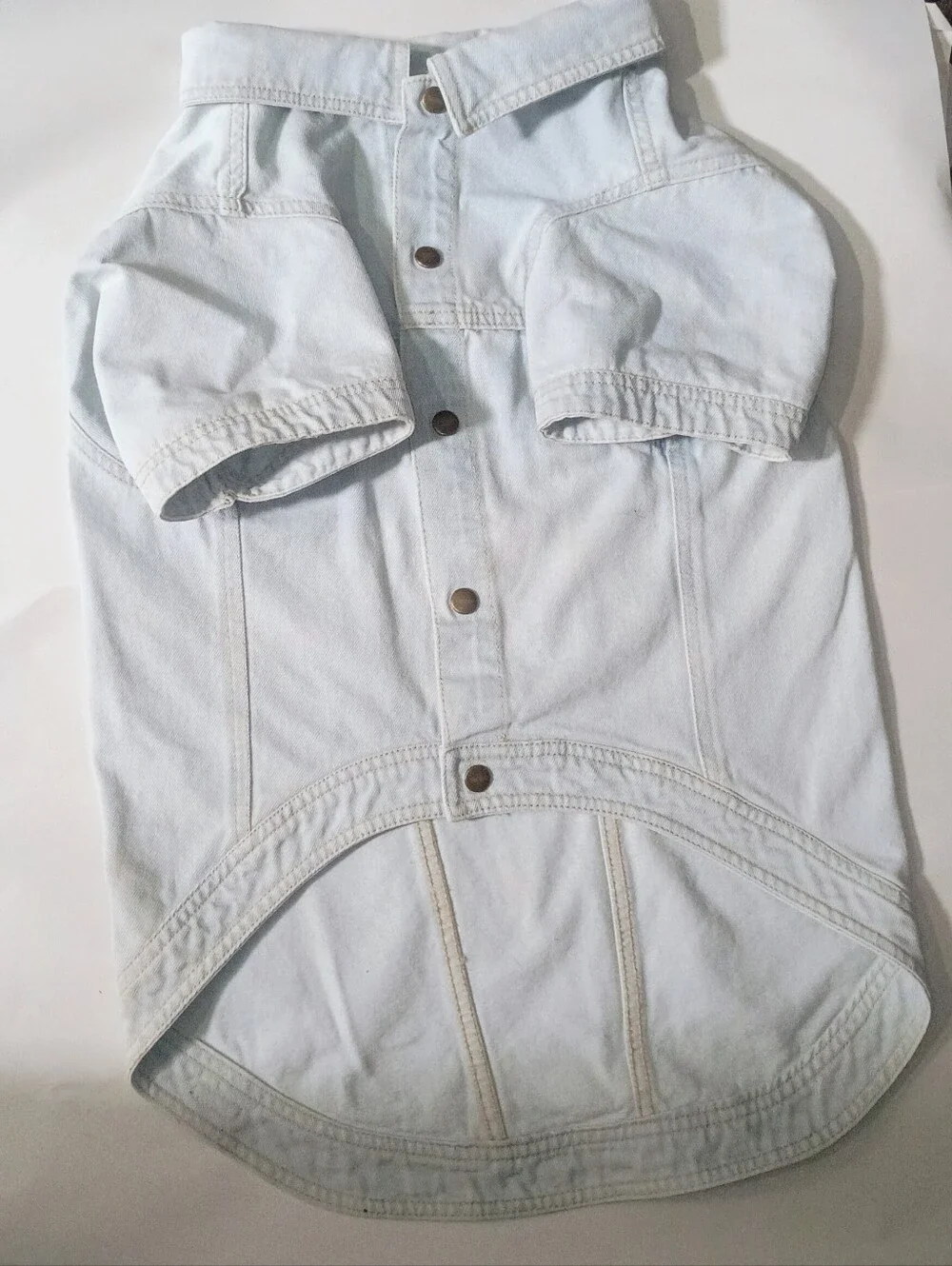 Reddy Lightwash Denim Dog Jacket Button Detail Distressed Blue Size 3XL
